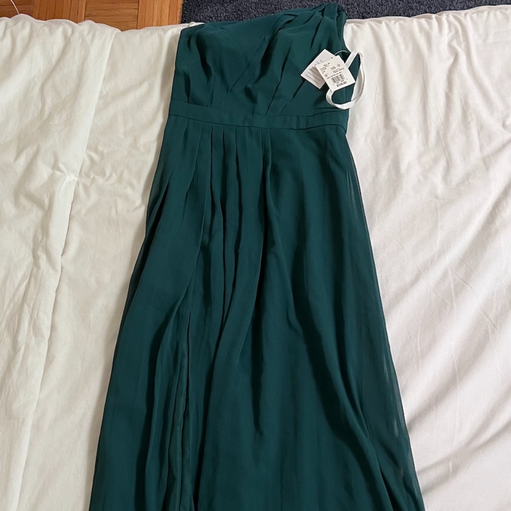 NWT One Shoulder Chiffon Dress with Slit